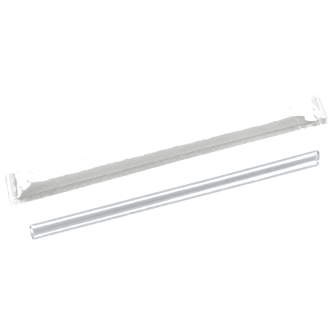 26cm Thick Transparent Straw in White Paper Sleeve