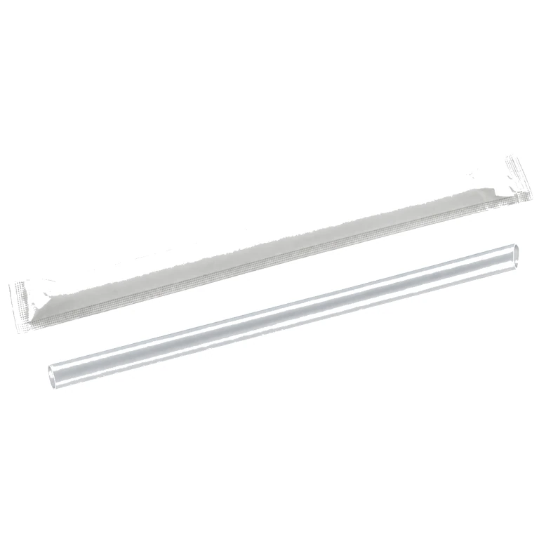 26cm Thick Transparent Straw in White Paper Sleeve