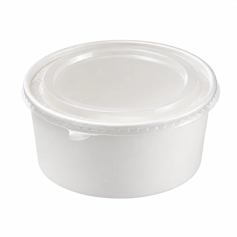 1300ml White Cardboard Bowl with PP Lid