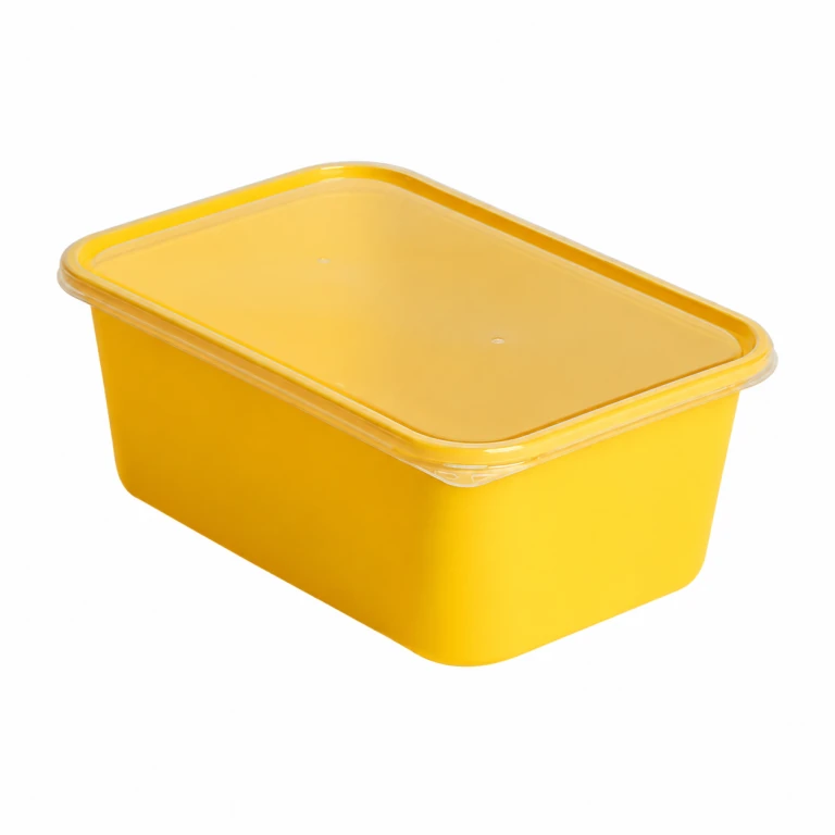 950ml export-version reinforced rectangular container (yellow)