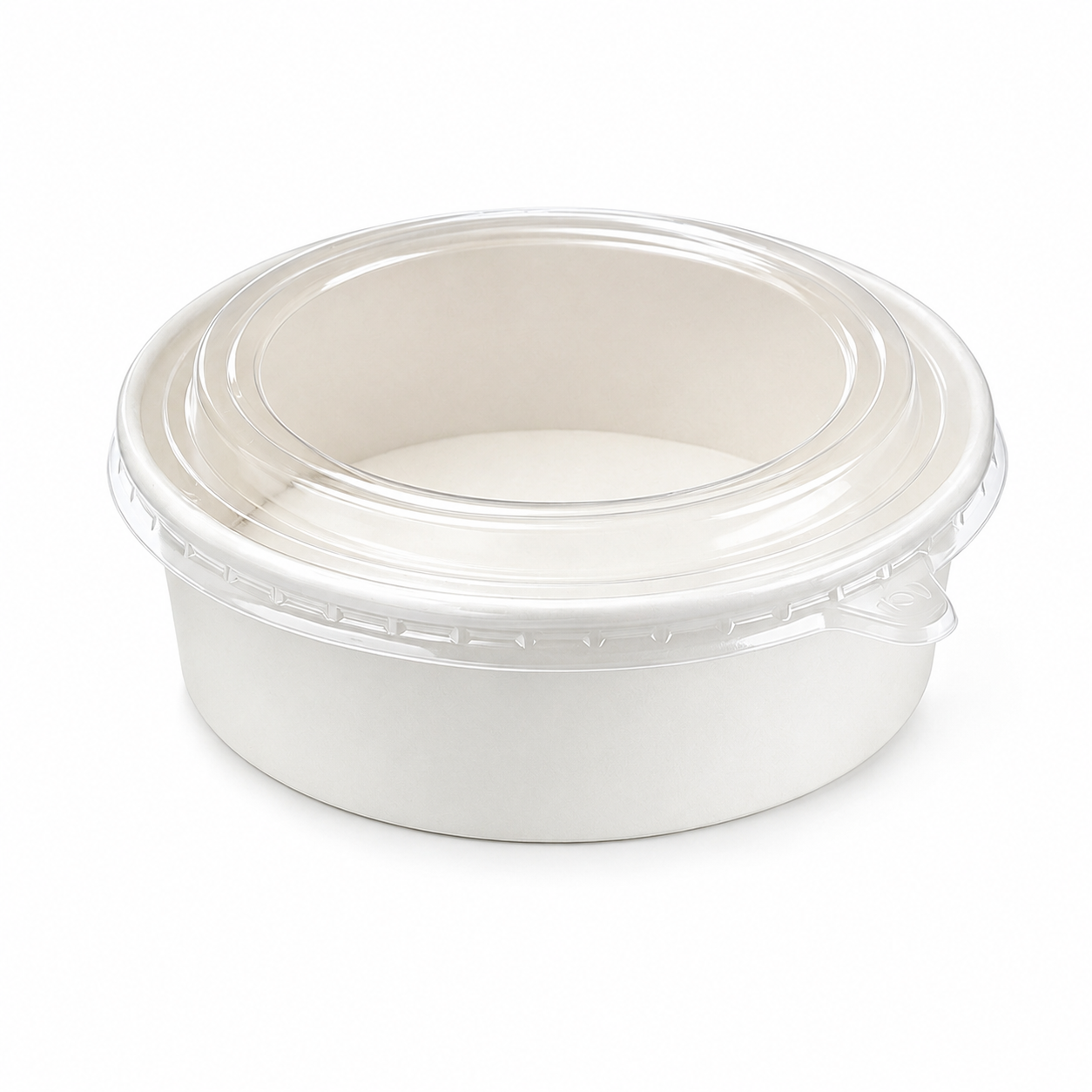 500ml White Cardboard Bowl with OPS Lid