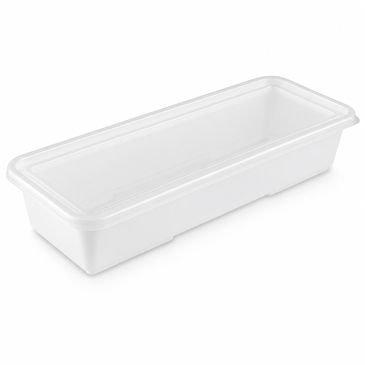 500ml elongated single-compartment Japanese-style food container (white)