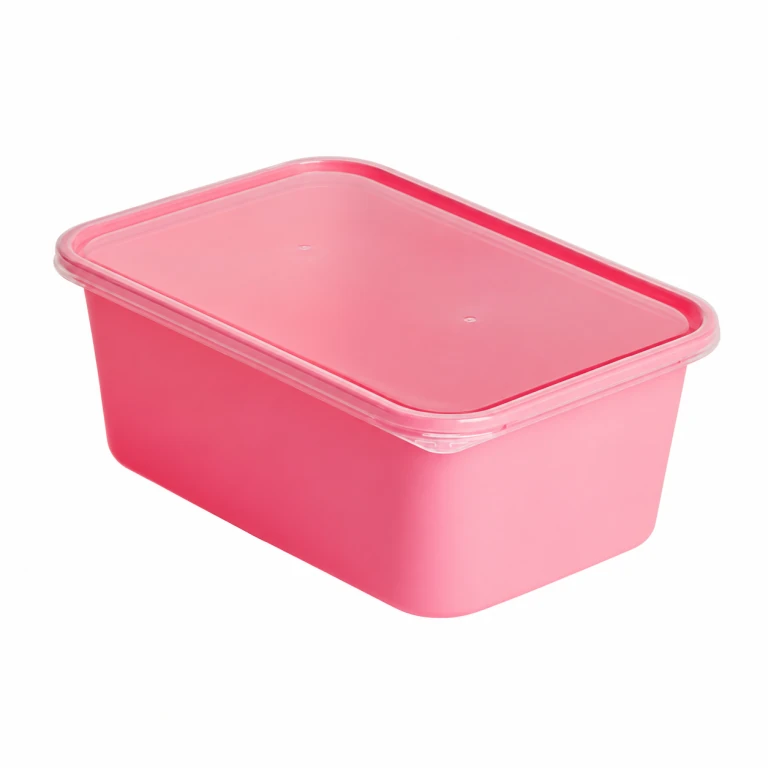 950ml export-version reinforced rectangular container (pink)