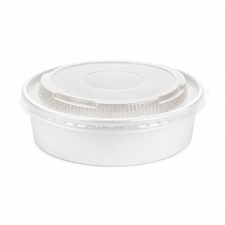 900ml White Cardboard Bowl with PP Lid