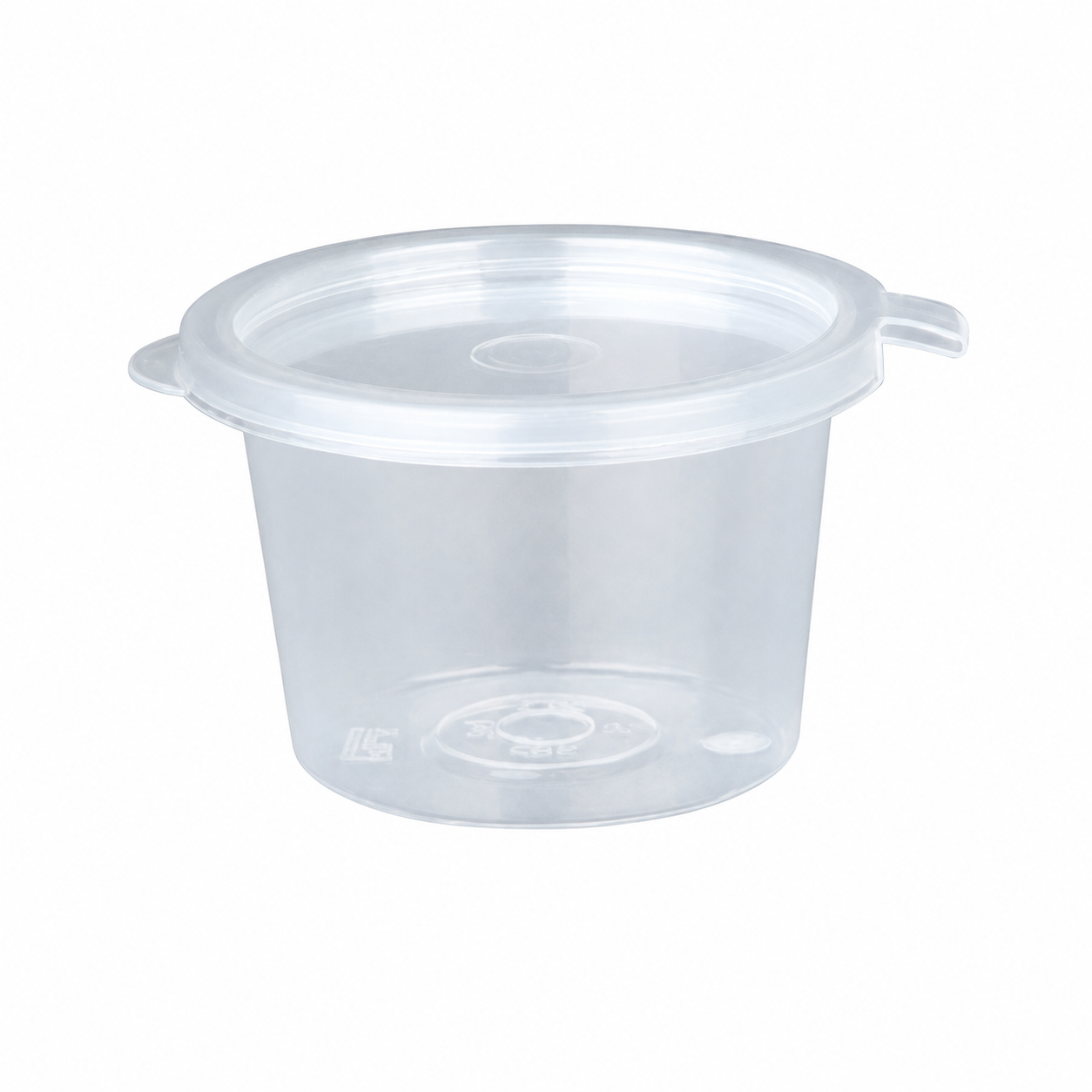 Disposable Sauce Cup 1oz, Hinged (attached lid)