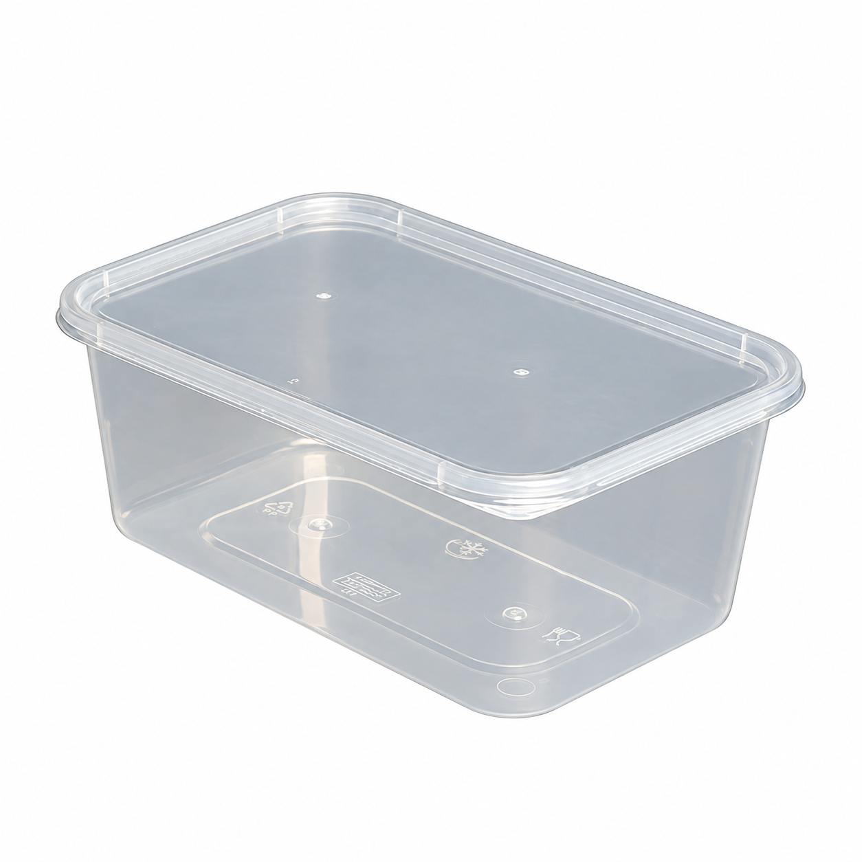 950ml export-version reinforced rectangular container (clear)