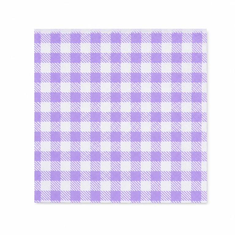 purple checkered paper-bag design