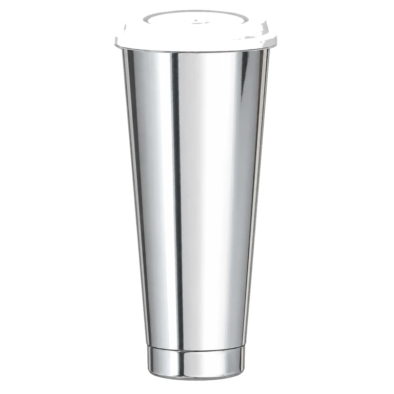 1000ml Bright Silver Film Cup Set with White Glossy Lid