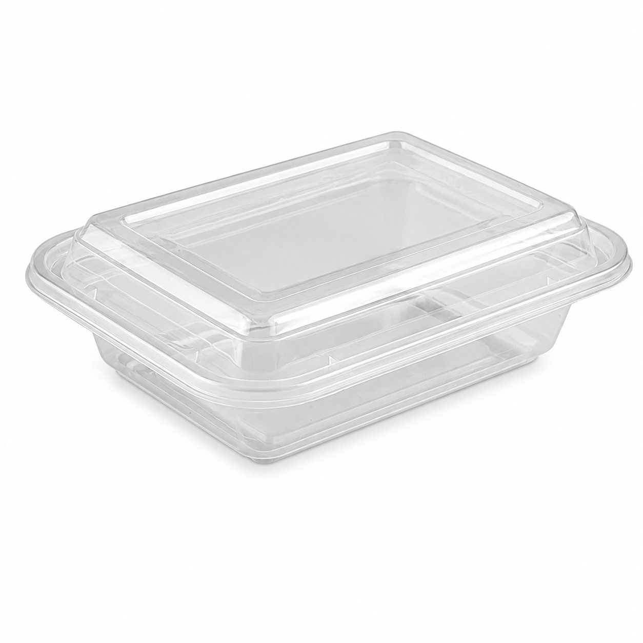 12oz American-style rectangular container (clear base, with lid)