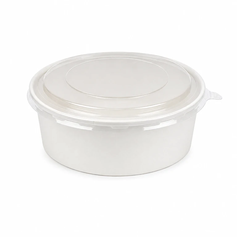 1500ml White Cardboard Bowl with PET Lid