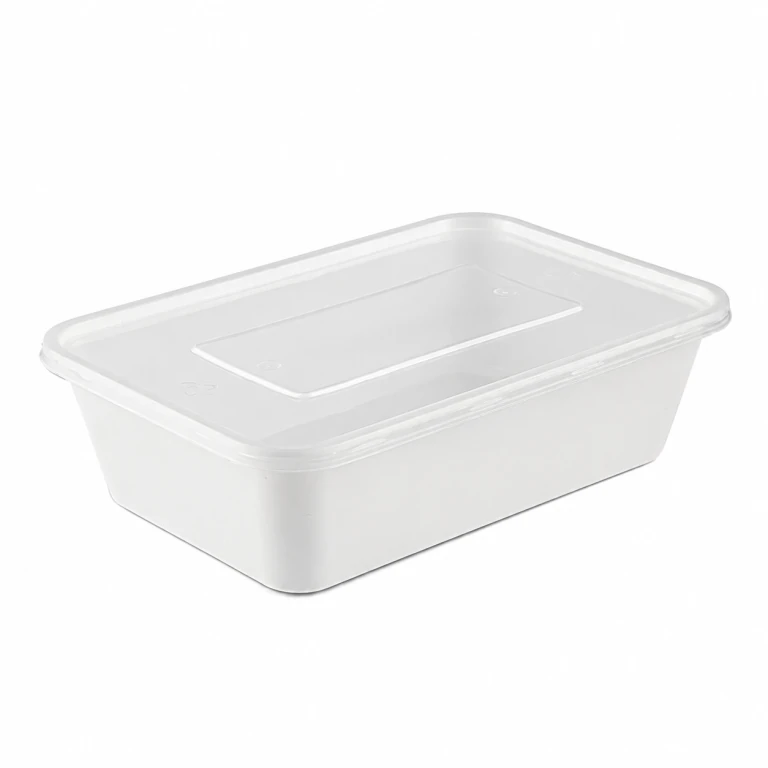 650ml reinforced rectangular container (ivory)