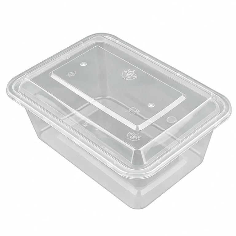 European-style 1500ml reinforced rectangular container (clear)
