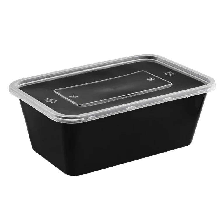 1000ml reinforced rectangular container (black)