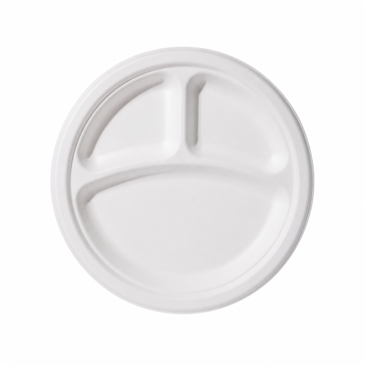 10-inch sugarcane pulp three-tier dinner plate