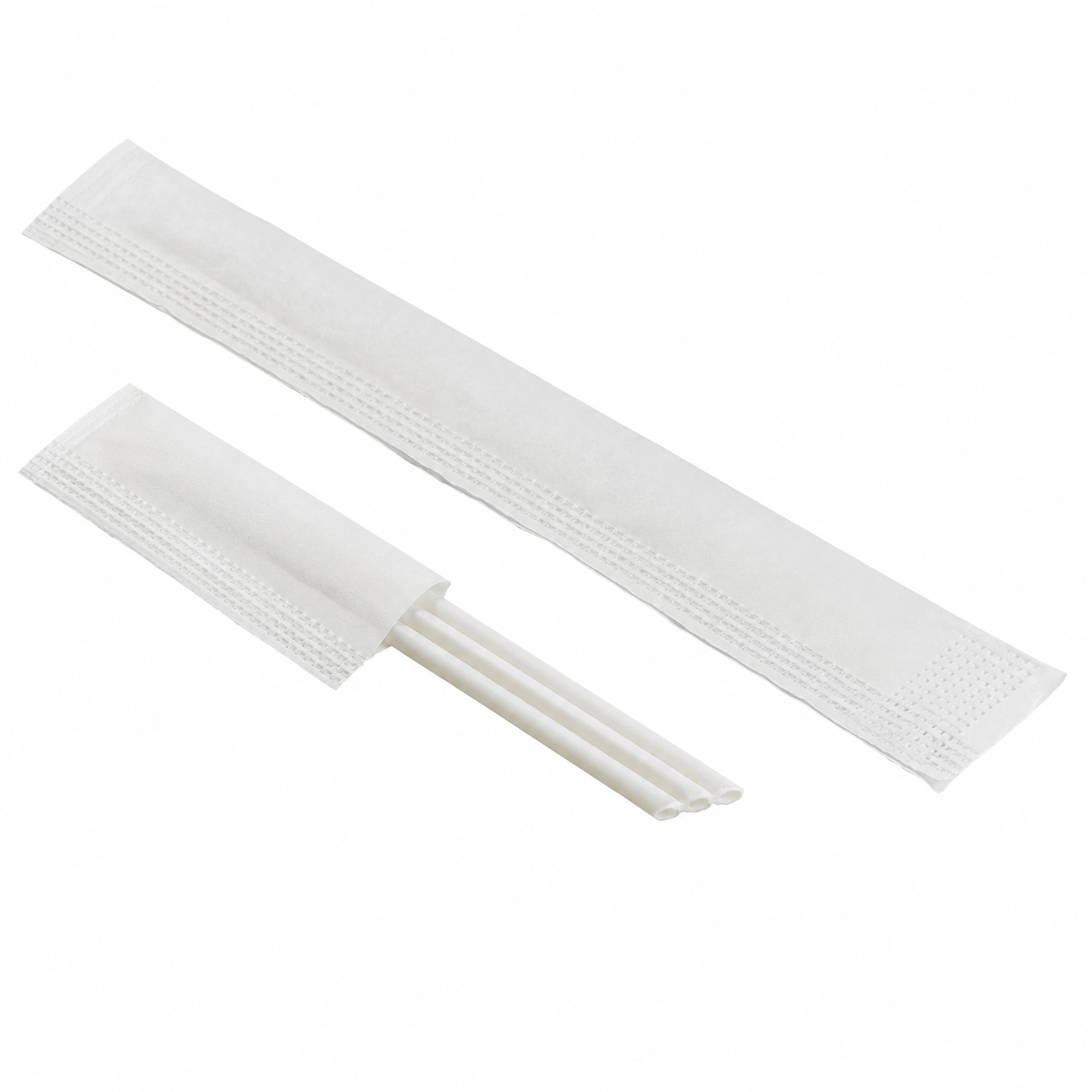 23 cm Degradable Three-Hole Angled Straw, White, 100 pcs
