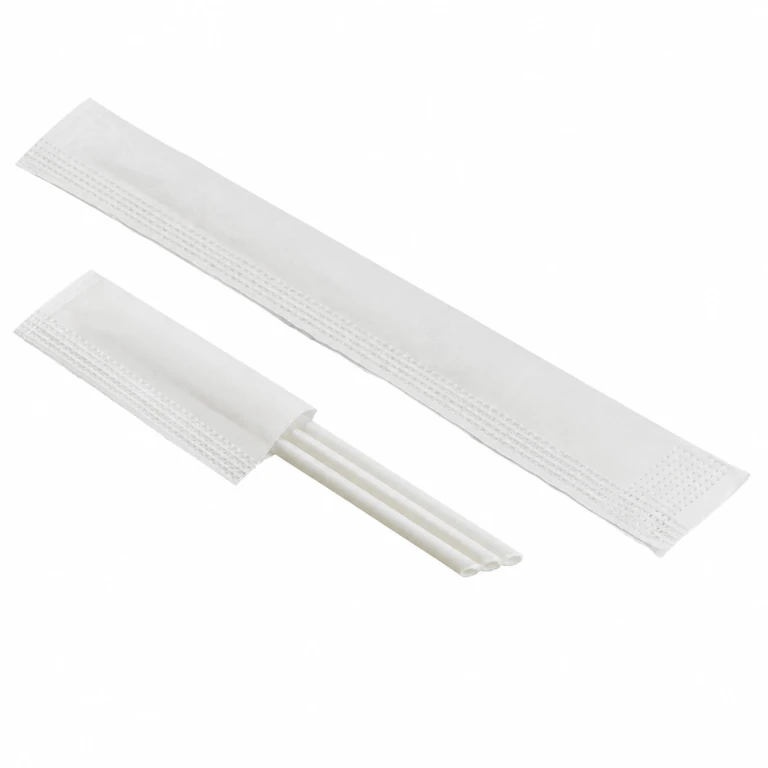 23 cm Degradable Three-Hole Angled Straw, White, 100 pcs