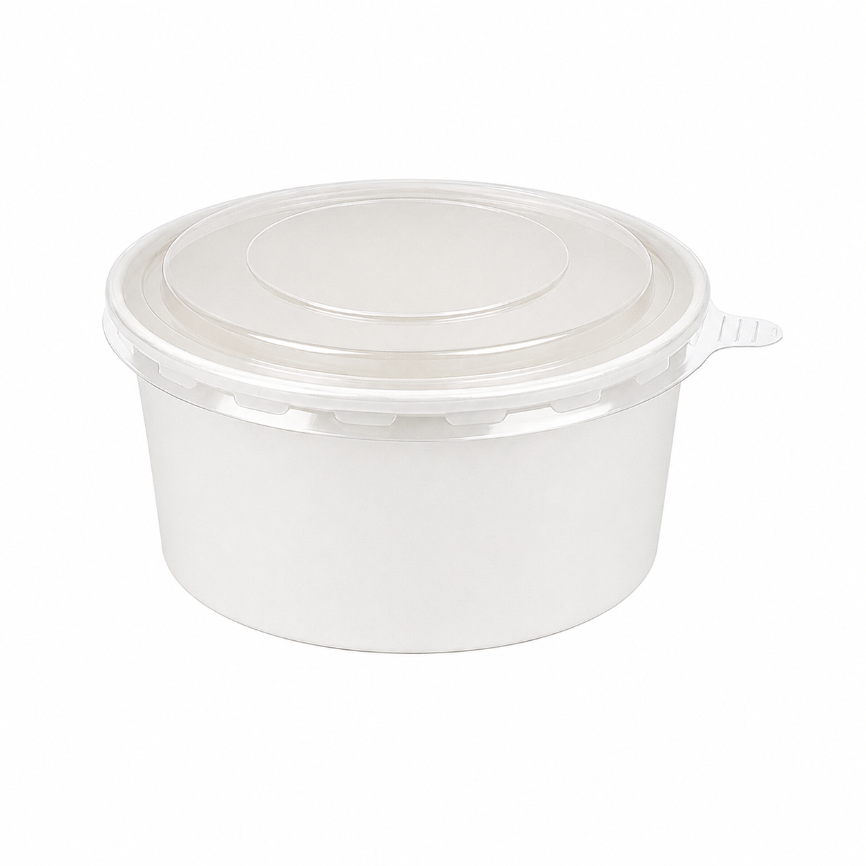 1000ml White Cardboard Bowl with PET Lid