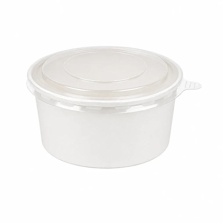 1000ml White Cardboard Bowl with PET Lid
