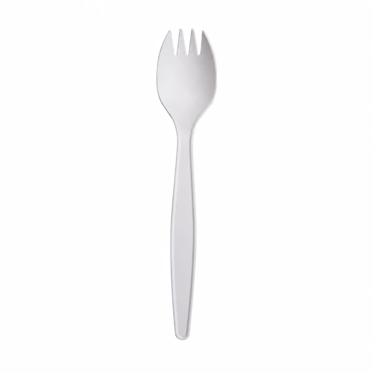 Corn Starch White Spork 7 inch, bulk packed