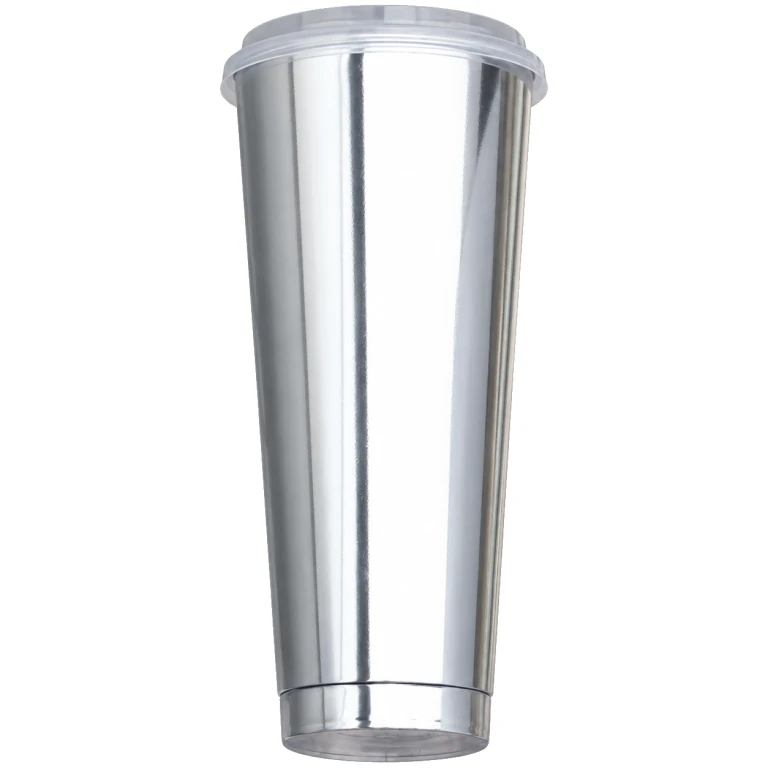 1000ml Bright Silver Film Cup Set with Clear Frosted Lid