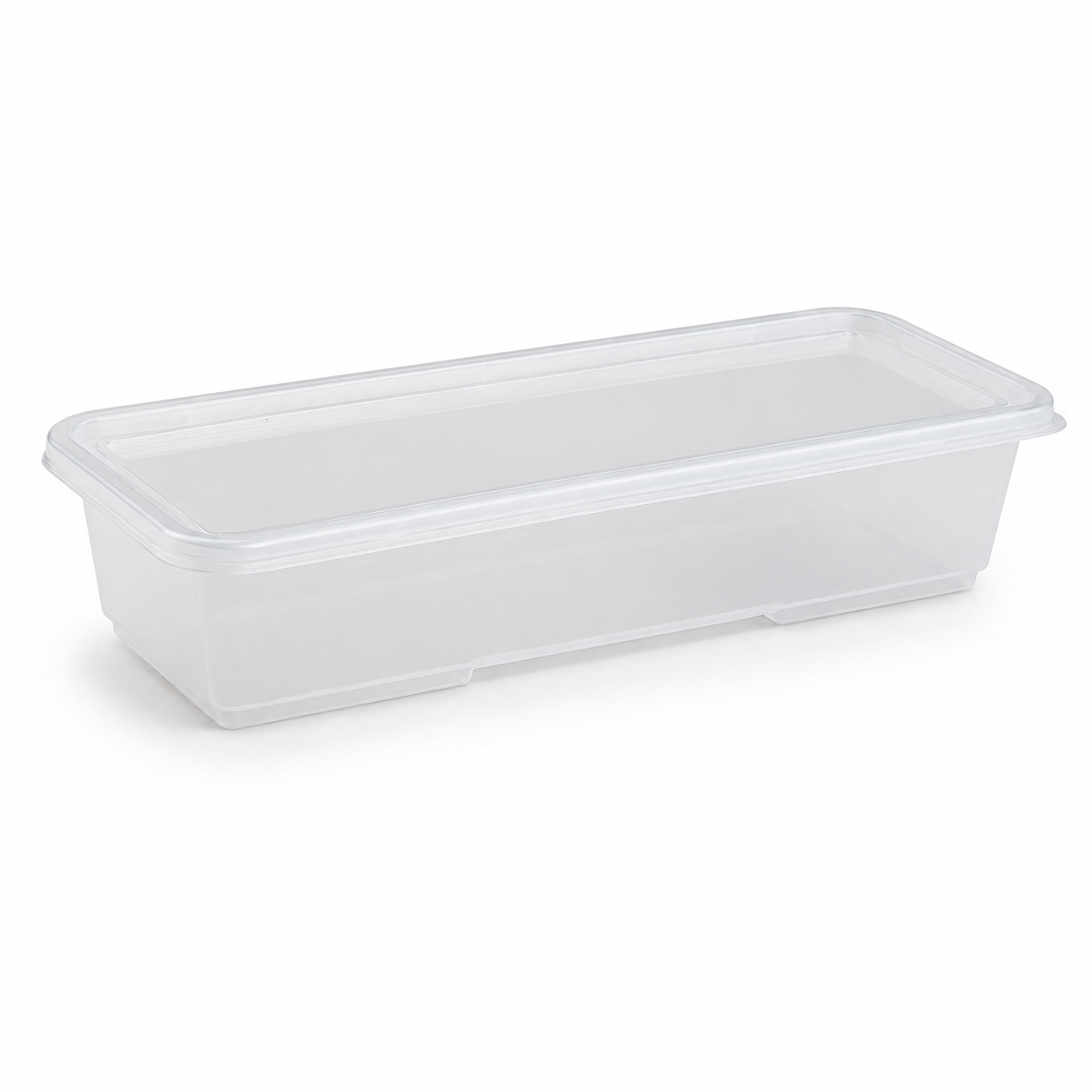 500ml elongated single-compartment Japanese-style food container (clear)