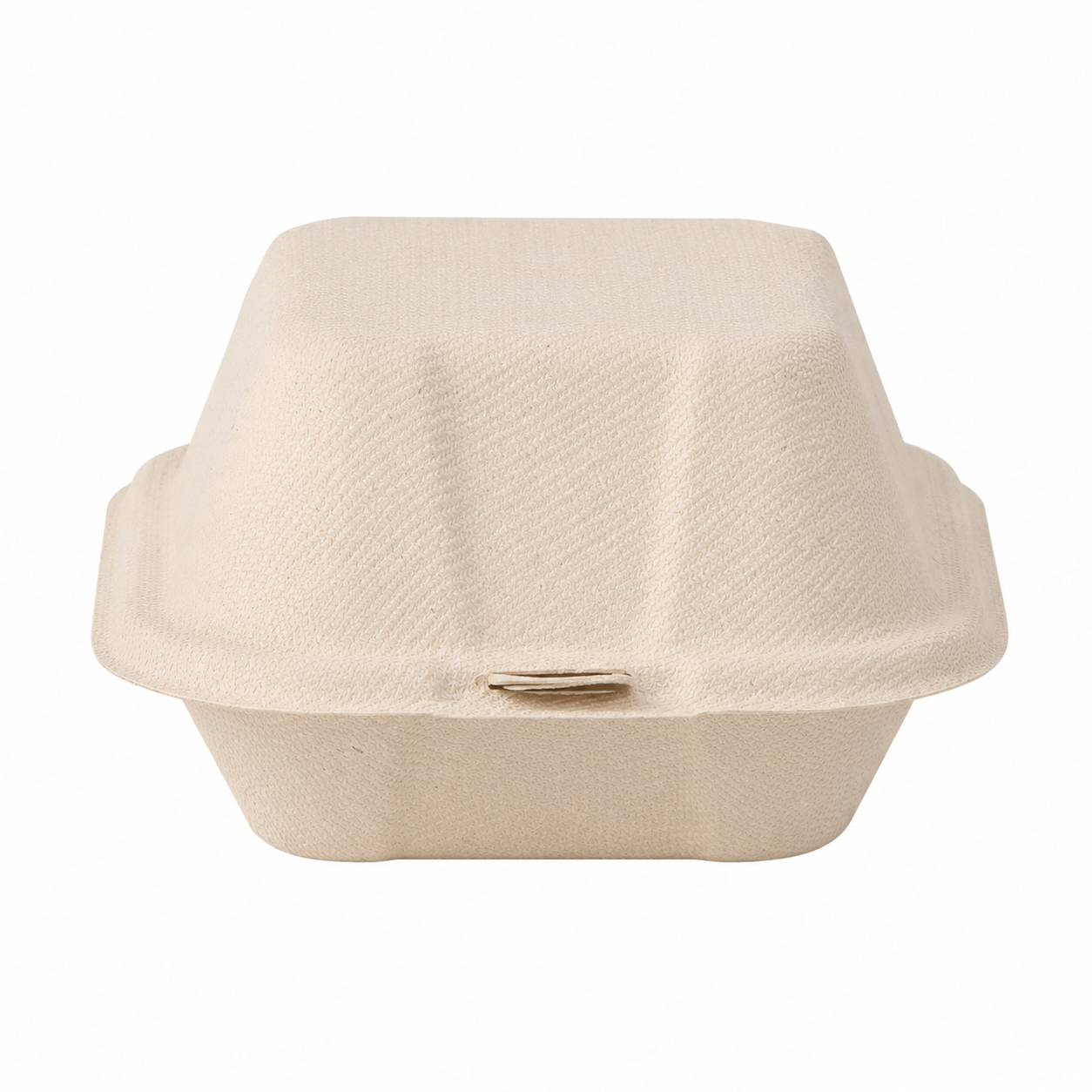 Natural 4-Inch Bagasse Clamshell Hamburger Box