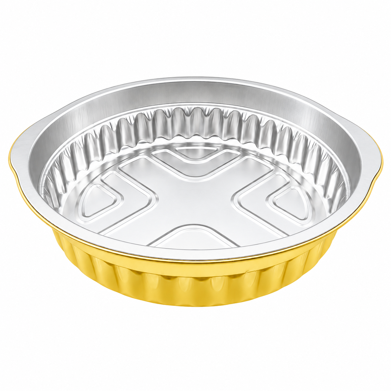 Aluminium Foil Round Container 2200ml (29.1cm dia) (twin-handle) with foil lid
