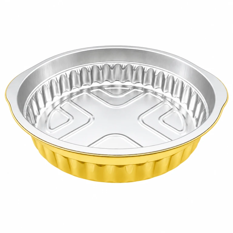Aluminium Foil Round Container 2200ml (29.1cm dia) (twin-handle) with foil lid