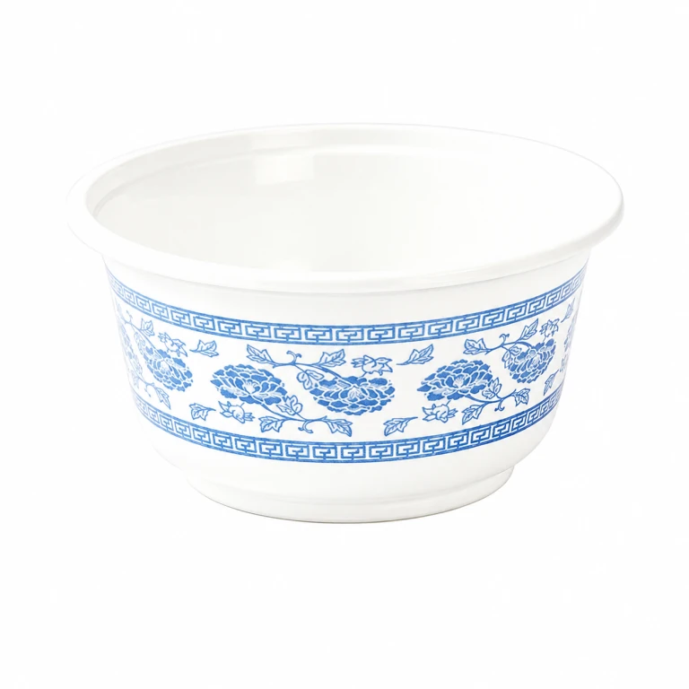 Disposable Blue-and-White Porcelain Pattern Bowl 500ml
