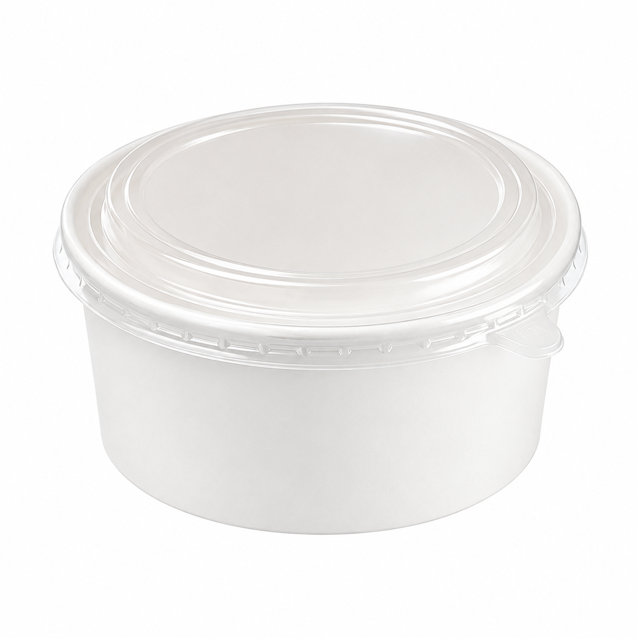 1000ml White Cardboard Bowl with OPS Lid