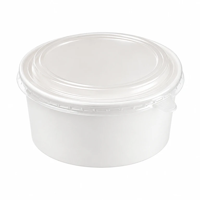 1000ml White Cardboard Bowl with OPS Lid