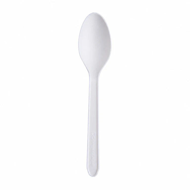 PLA White Coffee Spoon 5 inch, bulk packed
