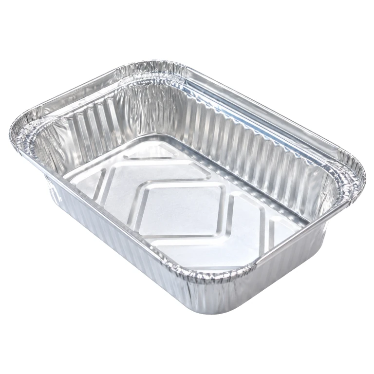 Aluminium Foil Square Container 175 450ml, with clear plastic lid