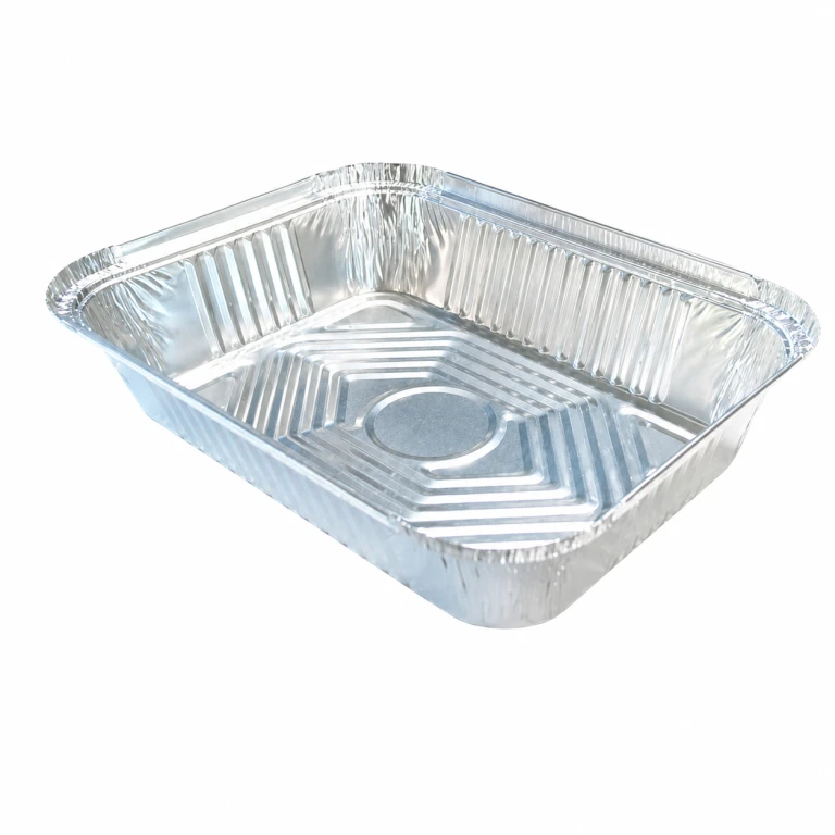 Aluminium Foil Square Container 255 1750ml, with foil-laminated paper lid