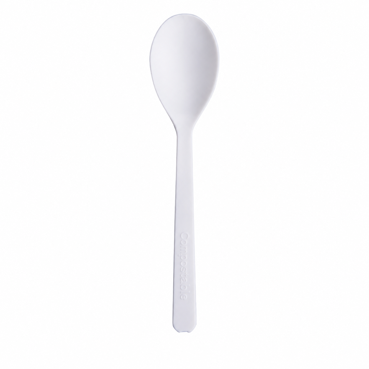 PLA White Teaspoon 4 inch, bulk packed