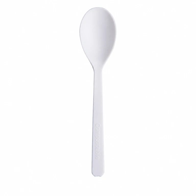 PLA White Teaspoon 4 inch, bulk packed