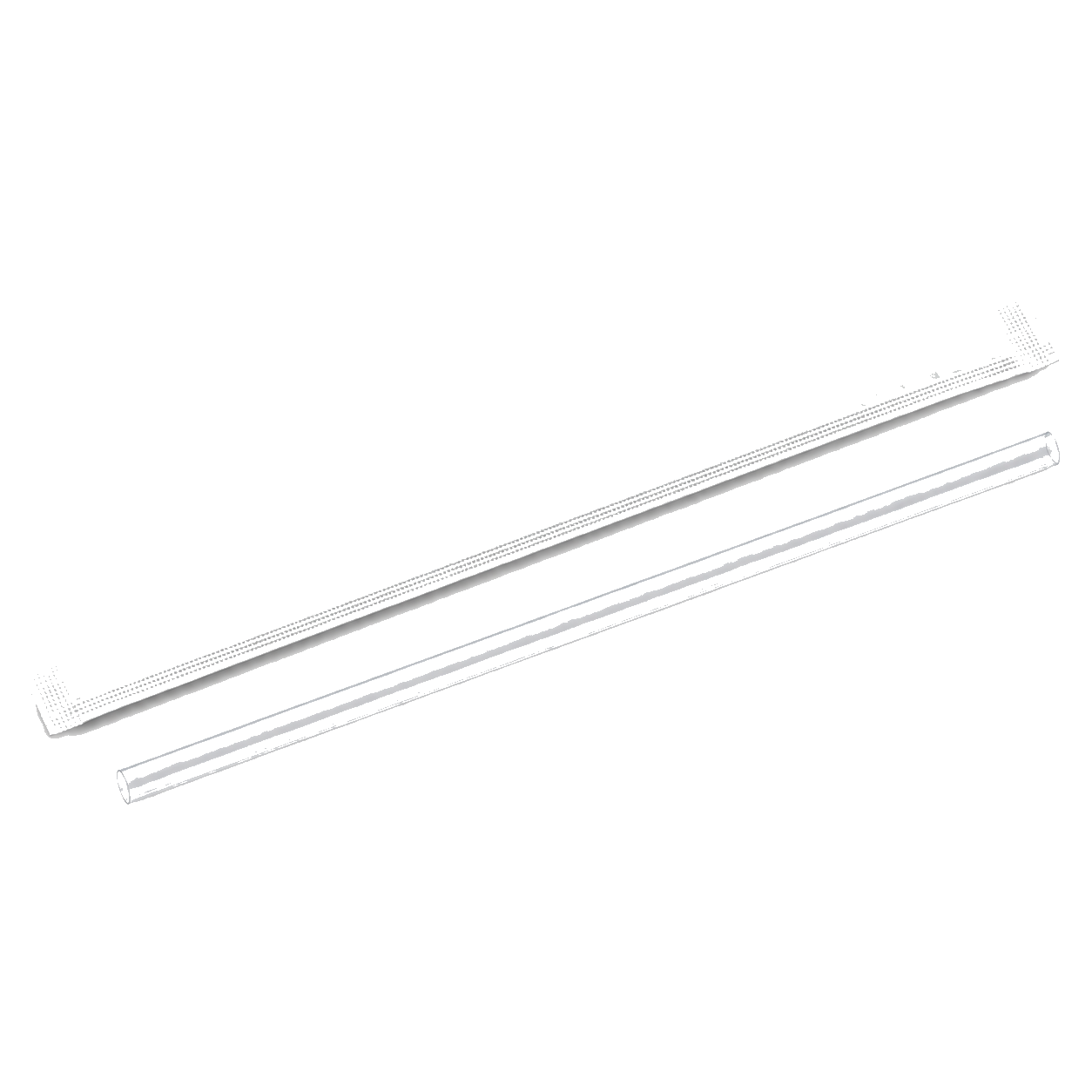 26cm Fine Transparent Straw in White Paper Sleeve