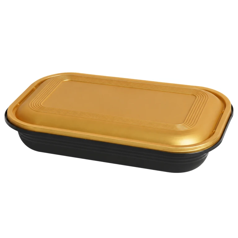 750ml latch-lock food container (black base/gold lid)