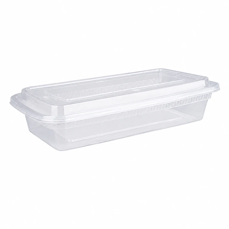 1000ml disposable plastic meal box with transparent bottom and cover