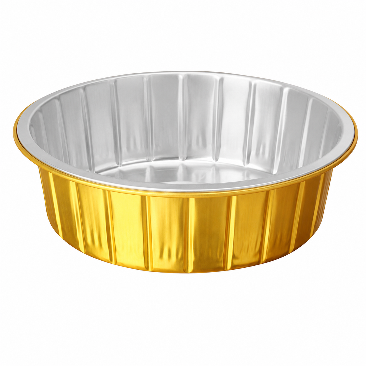 Gold Round Aluminum Foil Container with PP Lid Thickened Food Grade Commercial Takeaway Disposable Food Box