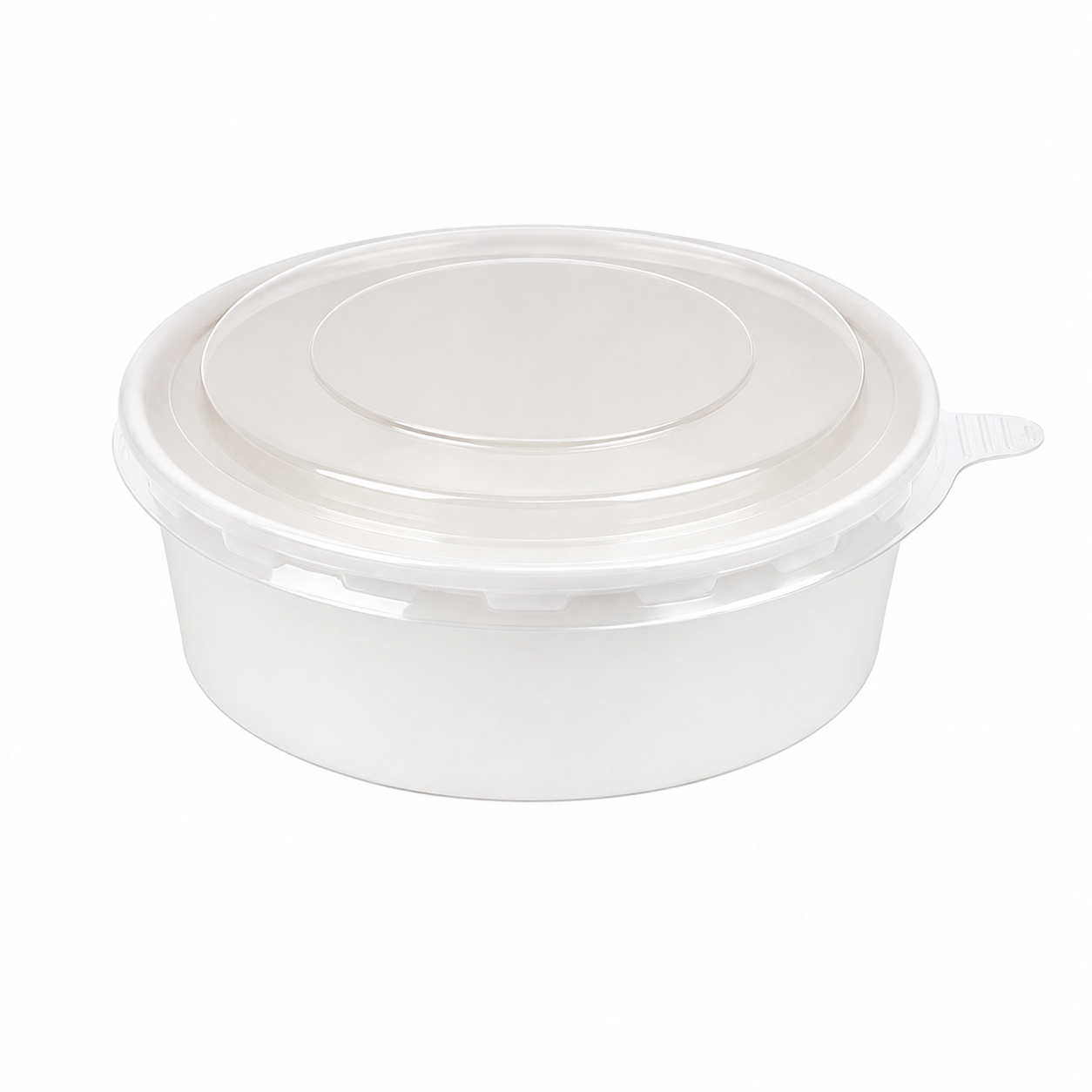900ml White Cardboard Bowl with PET Lid