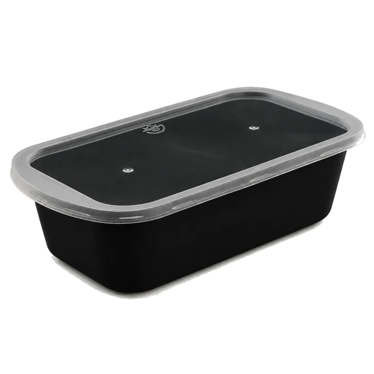 1000ml single-compartment Japanese-style food container (black)