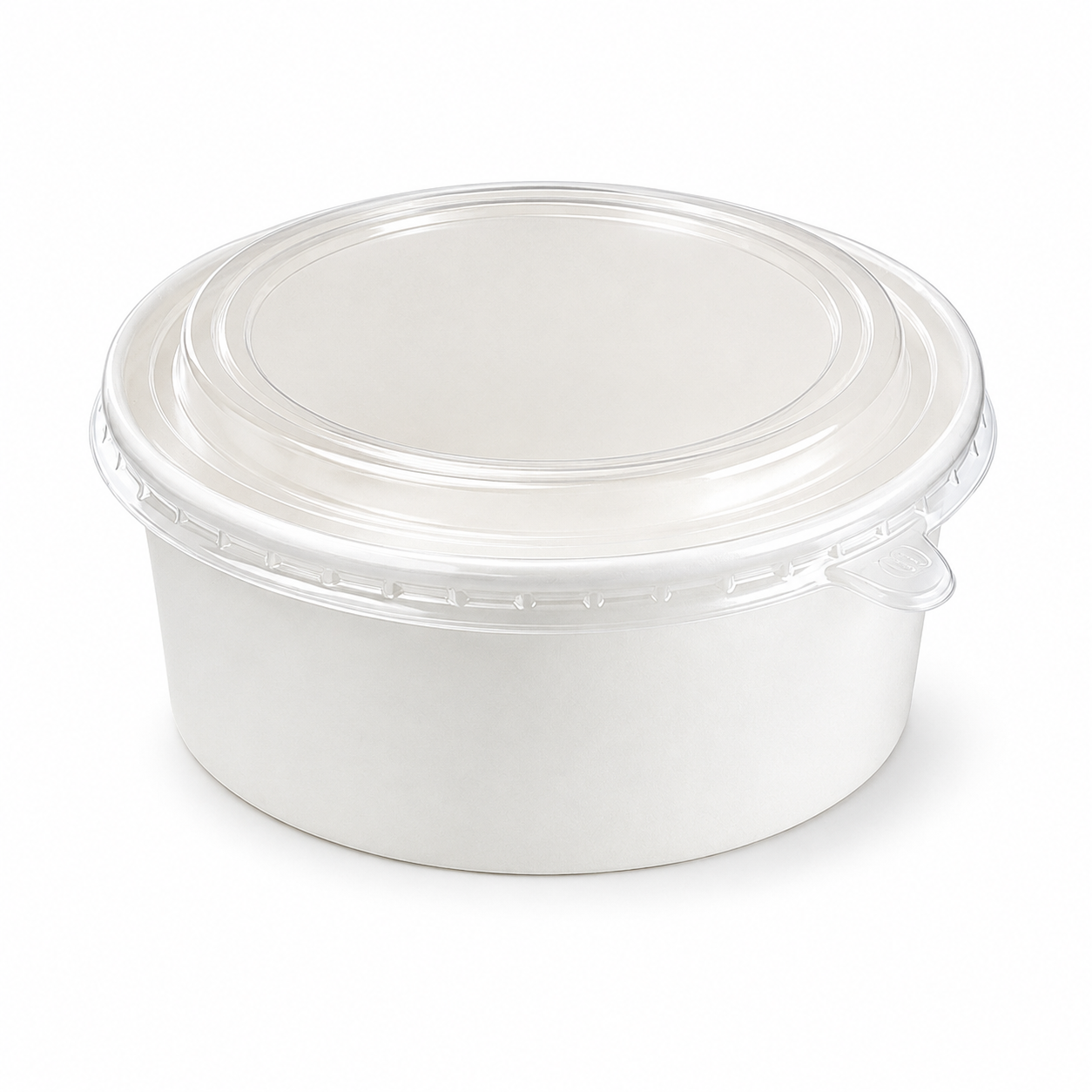 750ml White Cardboard Bowl with OPS Lid