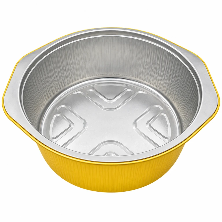 Aluminium Foil Round Container 1430ml (20.7cm dia) (twin-handle) with foil lid