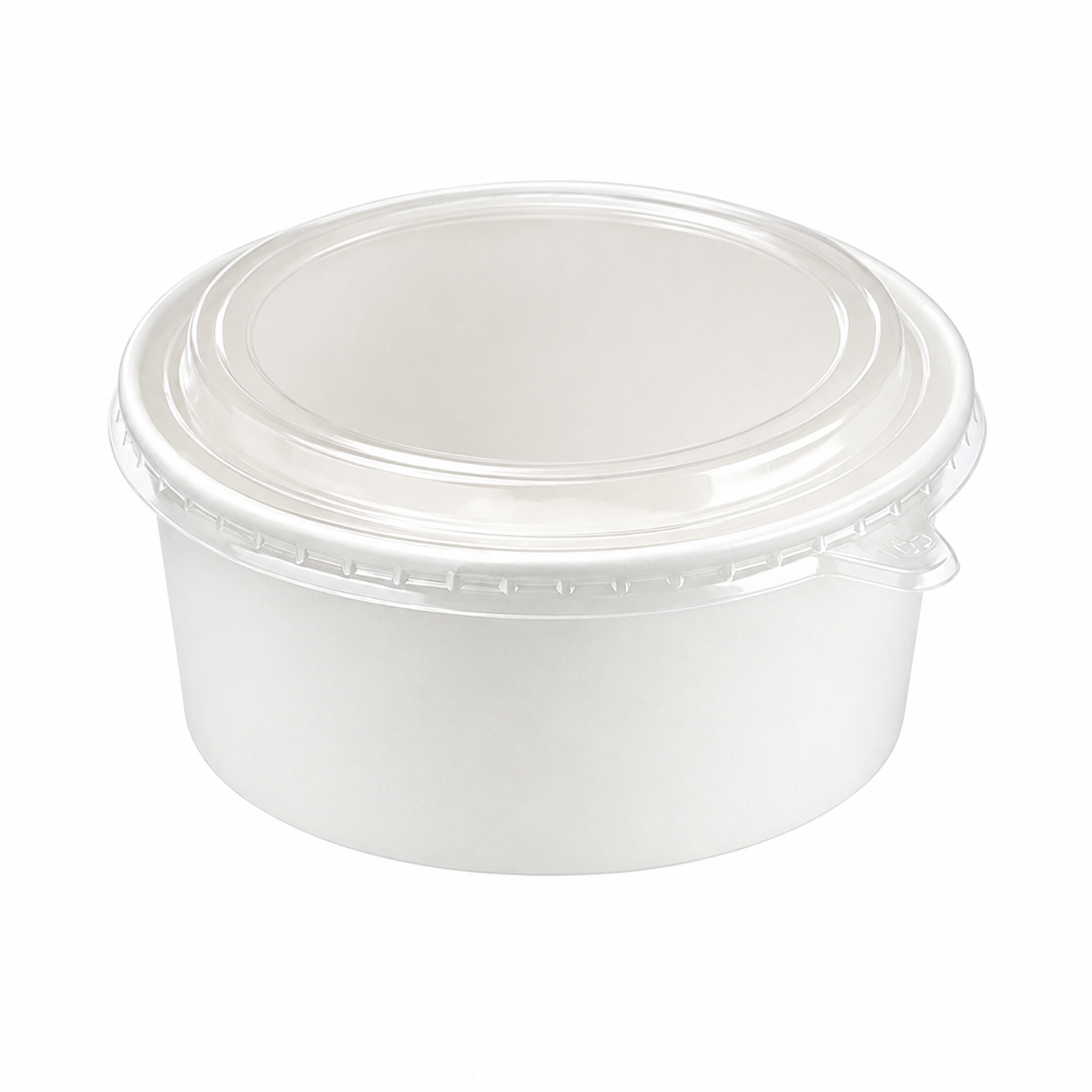1300ml White Cardboard Bowl with OPS Lid