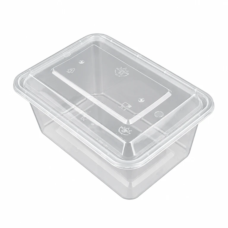 European-style 1750ml reinforced rectangular container (clear)