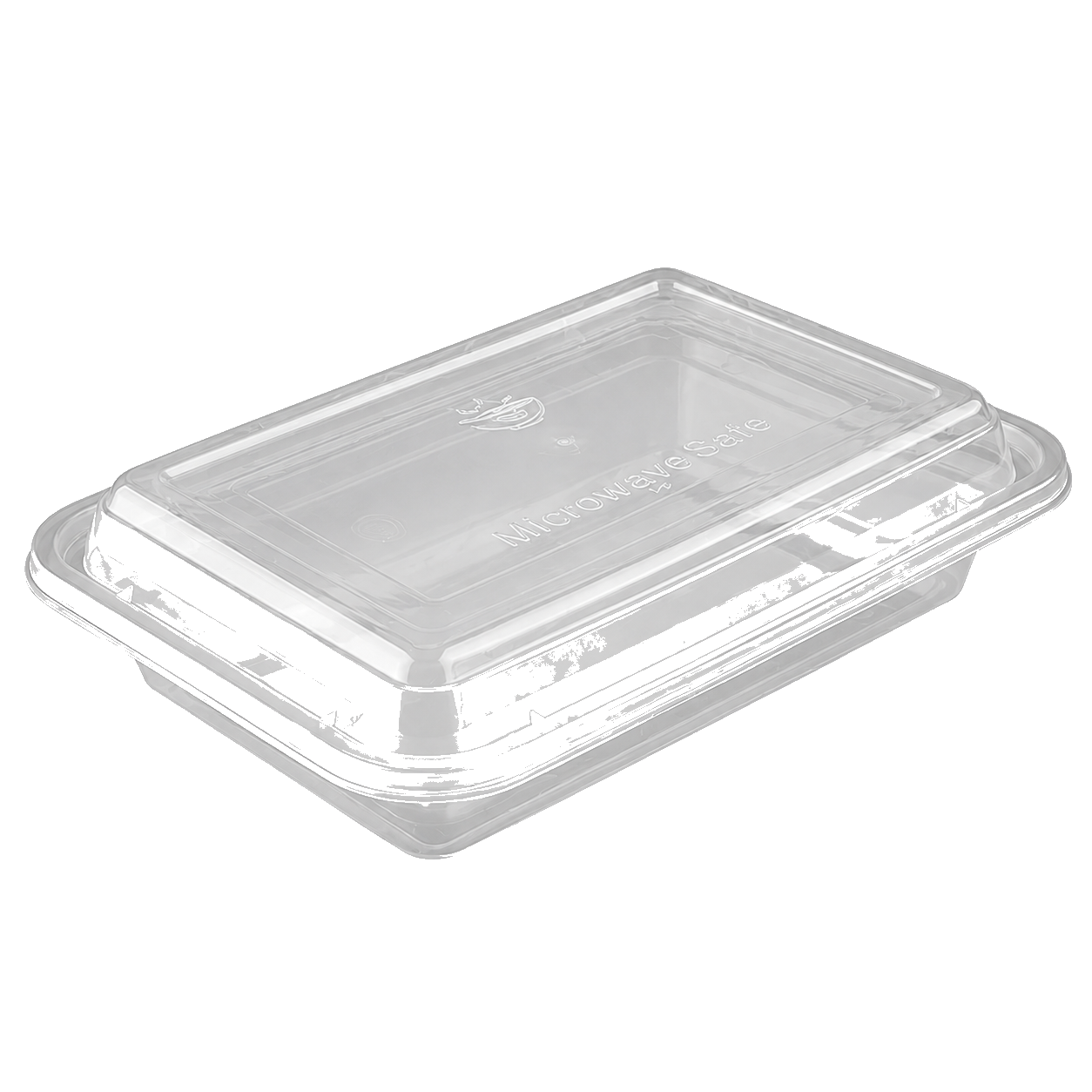 16oz American-style rectangular container (clear base, with lid)