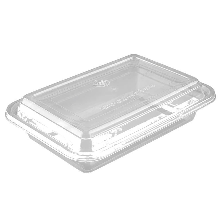 16oz American-style rectangular container (clear base, with lid)