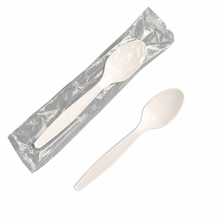 Corn Starch White Teaspoon 7 inch, individually wrapped in OPP film