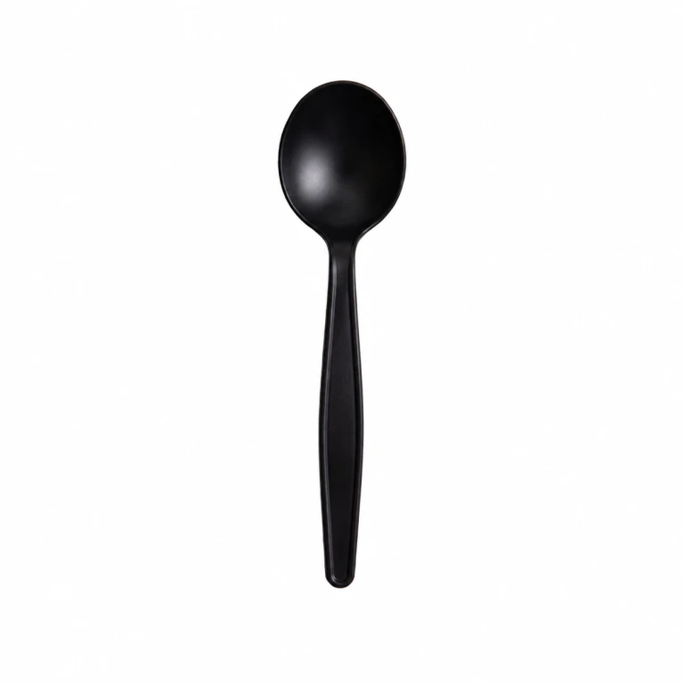 Corn Starch Black Soup Spoon 7 inch, bulk packed